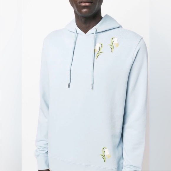 Sandro Light Blue Lily Flower Hoodie - Picture 5 of 6